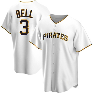 Men's Majestic Josh Bell White Pittsburgh Pirates Cool Base Player Replica  Jersey