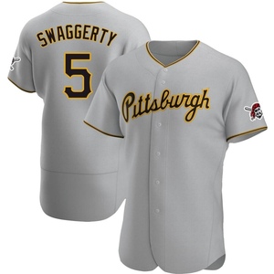 Men's Pittsburgh Pirates Travis Swaggerty Authentic Gray Road Jersey