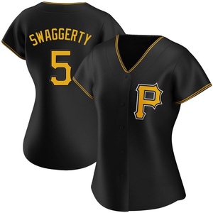 Women's Pittsburgh Pirates Travis Swaggerty Authentic Black Alternate Jersey